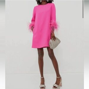 Tuckernuck Pink Feather Cuff Mini Dress